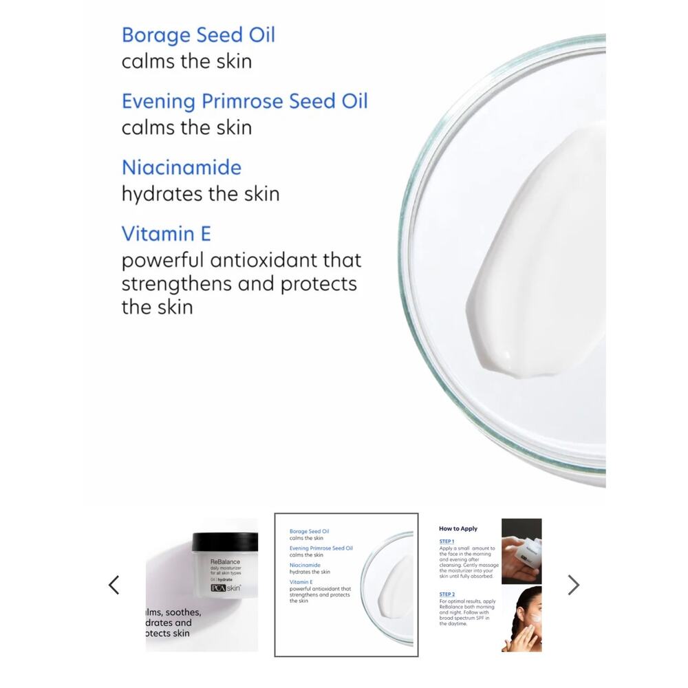 PCA Skin ReBalance Daily Moisturizer All Skin Types Hydrate 1.7 oz - Picture 2 of 5
